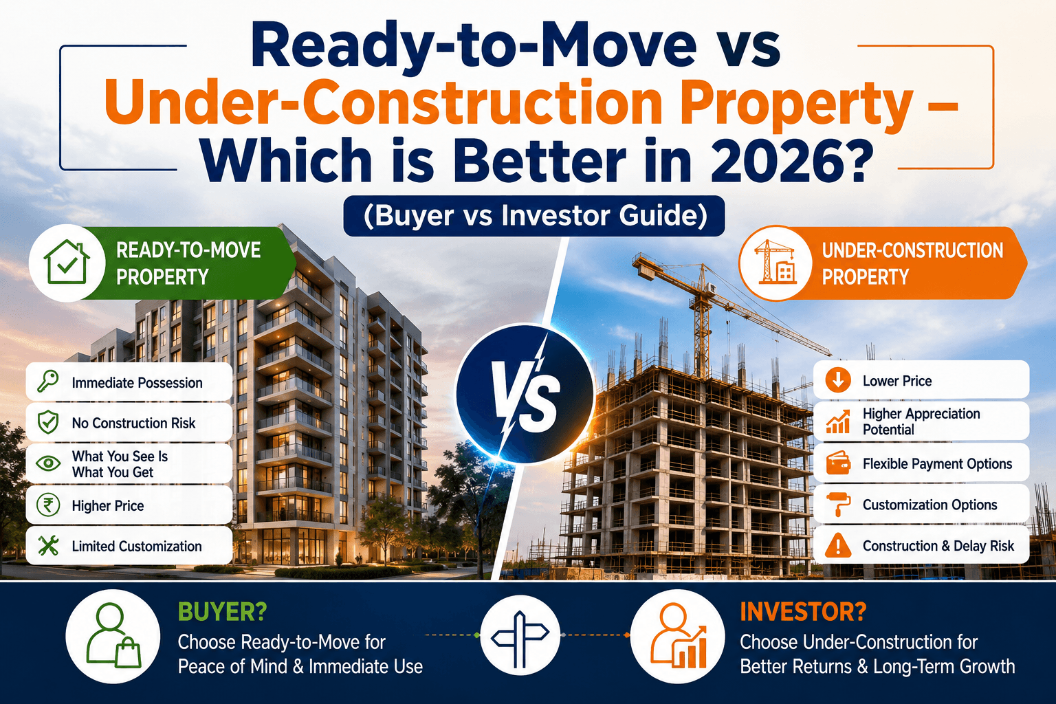 Ready-to-Move vs Under-Construction Property – Which is Better in 2026? (Buyer vs Investor Guide) – ClearMakaan blog